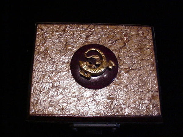 Steampunk Handmade Wooden Jewelry Trinket Box OOAK Lizard Gift Box
