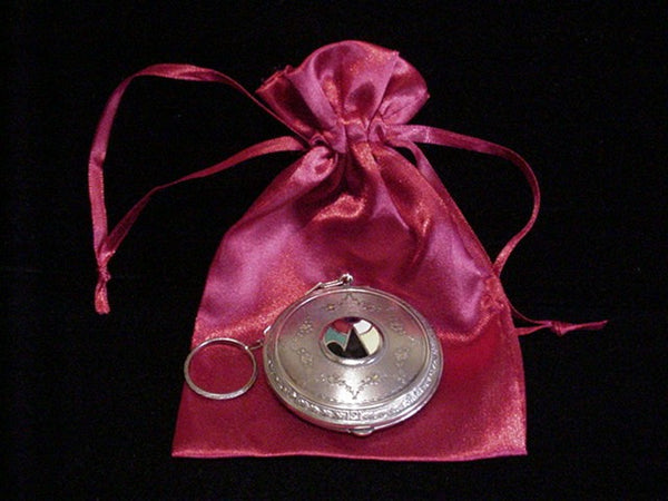 1920's Compact Purse Vintage Art Deco Powder Mirror Compact With Finger Ring