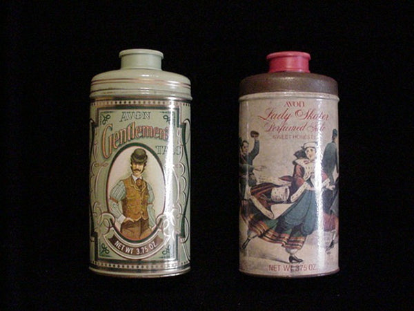 Vintage Avon Powder Tin His And Hers Set Of 2 Tins Excellent Condition