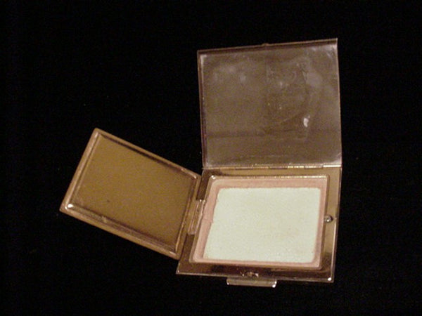 Vintage Guilloche Enamel Compact 1940s Powder & Mirror Compact