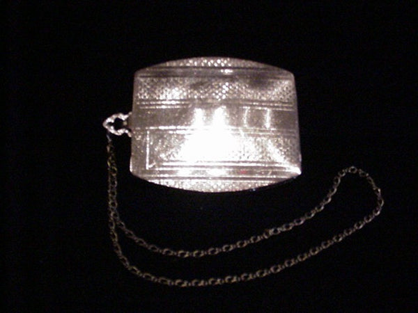 Vintage Silver Compact Dance Purse 1910 Wristlet Powder Compact Purse