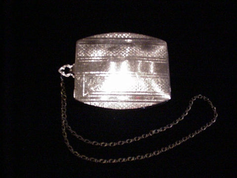 Vintage Silver Compact Dance Purse 1910 Wristlet Powder Compact Purse