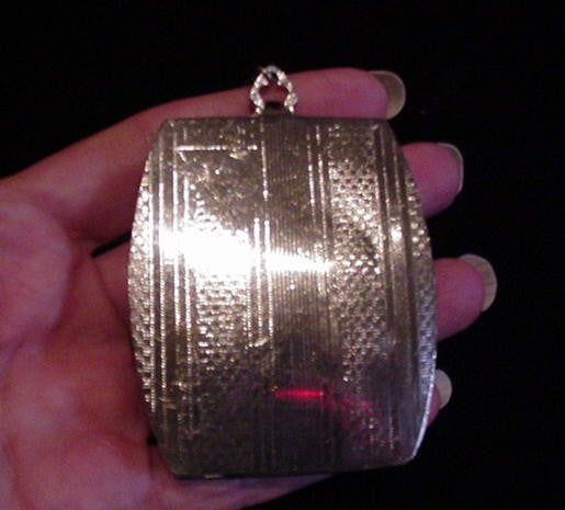 Vintage Silver Compact Dance Purse 1910 Wristlet Powder Compact Purse