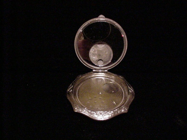 1920's Compact Guilloche Compact Silver Compact Art Deco Compact Powder Compact Mirror Compact Rouge Compact