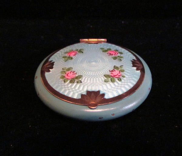 1920s Guilloche Enamel D. F. Briggs Powder Rouge And Mirror Compact