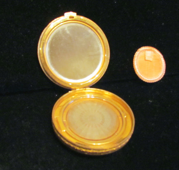 La Mode Guilloche Compact 1930's Powder Rouge & Mirror Compact