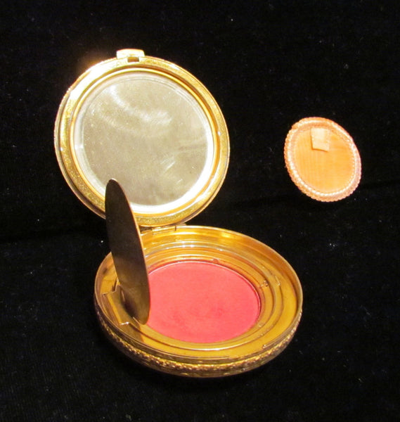 La Mode Guilloche Compact 1930's Powder Rouge & Mirror Compact