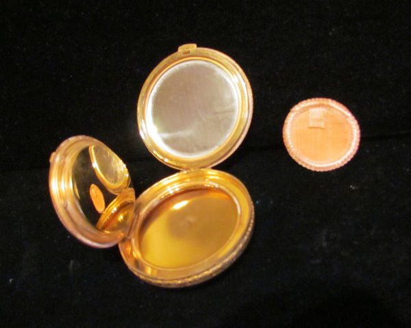 La Mode Guilloche Compact 1930's Powder Rouge & Mirror Compact