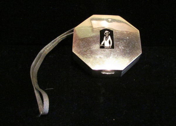 Golfing Flapper Sterling Silver Compact Purse Art Deco 1920's Dance Pu ...