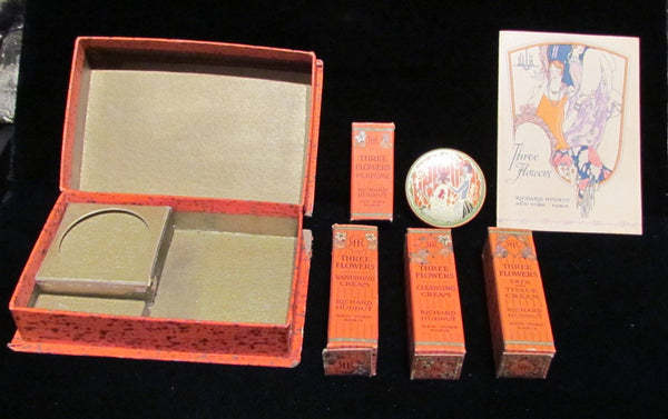 Richard Hudnut Acquaintance Powder Box Art Deco Vintage Sample Cosmetic Travel Kit 1920s Rare