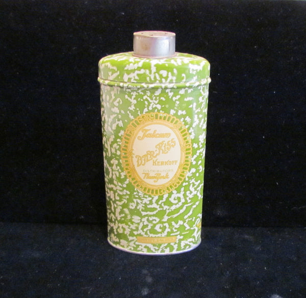 1920s Djer Kiss Powder Tin Kerkoff Talcum Powder Tin