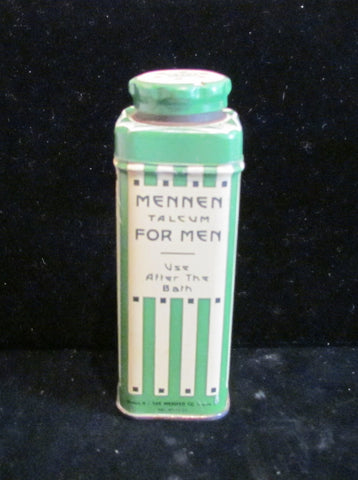 Mennen Talcum Powder Tin Vintage 1930s Lithographic Talcum With Powder Almost Full
