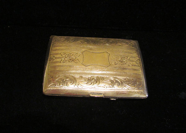 Antique Coin & Powder Compact Purse 1900's Silver Victorian