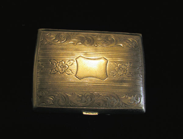 Antique Coin & Powder Compact Purse 1900's Silver Victorian