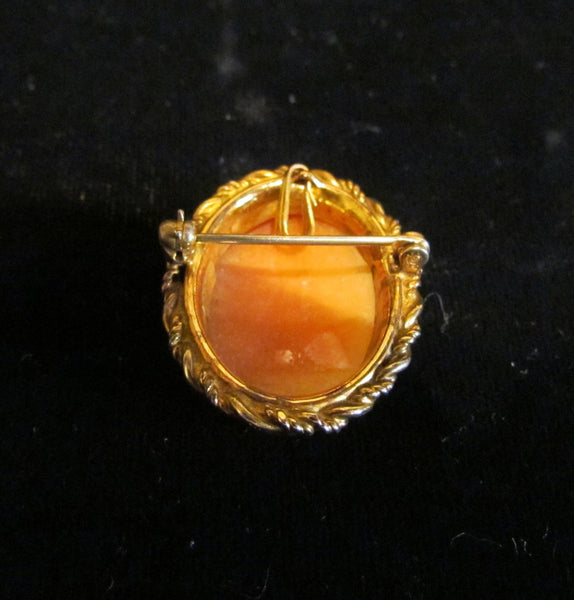 12Kt GF Carved Shell Cameo Pendant & Brooch Vintage 1930s Victorian Pin