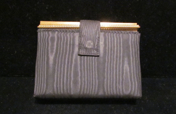 Volupte Carryall Compact Purse 1950s Powder Compact Gold & Moire Case