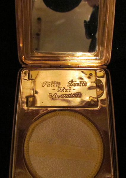 1920's Compact Purse Vintage Mavis Vivaudou Compact Gold Compact Powder Compact Rouge Compact RARE