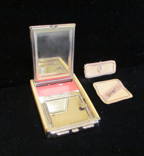 1930s Girey Cameo Portrait Compact Vintage Powder Rouge And Mirror Mint Condition
