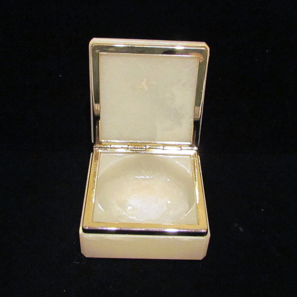 Alabaster Italian Hand Craved Box Hand Painted Purple Flowers Vintage Trinket Or Jewelry Box