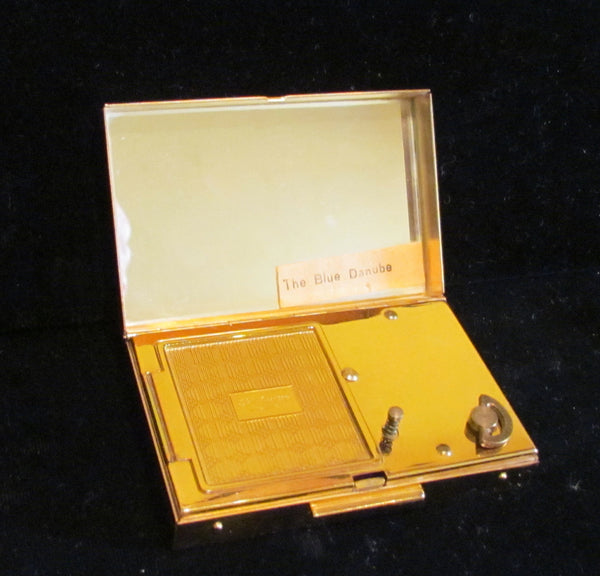 Vintage Musical Compact Elgin American Music Box Powder Mirror Compact