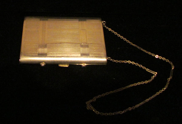1910's Silver Compact Purse Sapphire Clasp Antique Dance Purse Rare