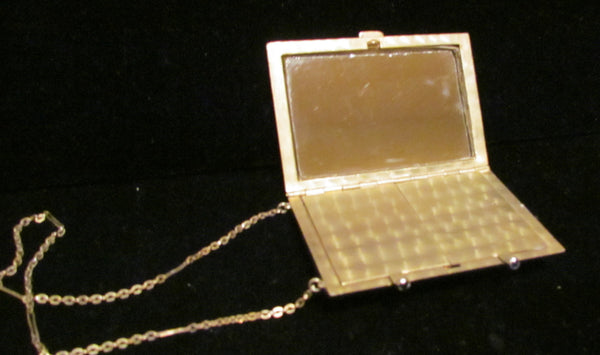 1910's Silver Compact Purse Sapphire Clasp Antique Dance Purse Rare