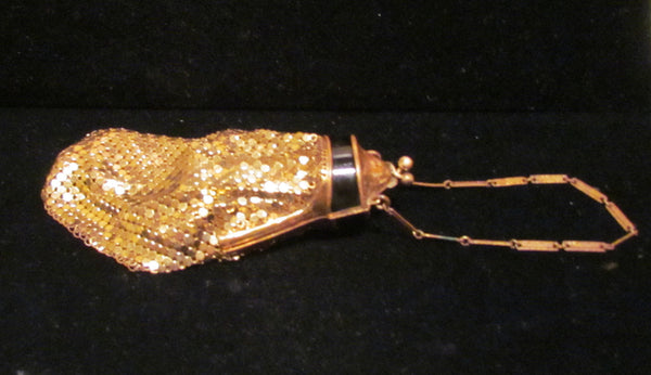 Whiting And Davis Gold Mesh Enamel Purse 1920s Evening Bag Art Deco Purse