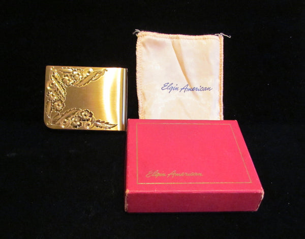 1940s Elgin American Gold Compact Unused In The Original Box