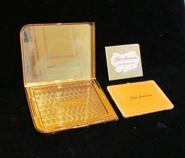 1940s Elgin American Gold Compact Unused In The Original Box