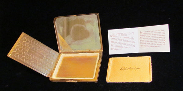 1940s Elgin American Gold Compact Unused In The Original Box