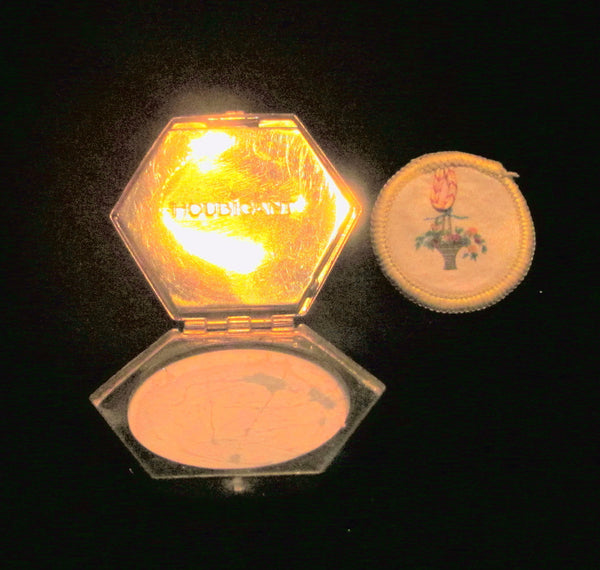 Vintage Houbigant 1930s Compact Hexagon Powder Rouge Mirror Compact Original Box