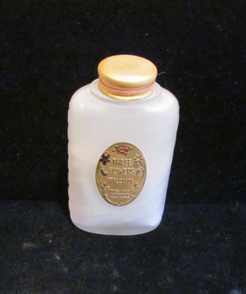 1920's Perfume Bottle Vintage Powder Richard Hudnut Powder Three Flowers Powder Talcum Powder Bottle RARE