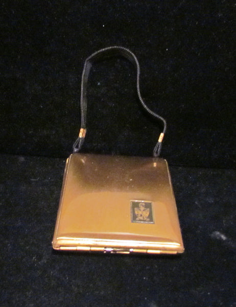 Vintage Mondaine Compact Purse 1930's Dance Purse Wristlet Compact Gold Rare