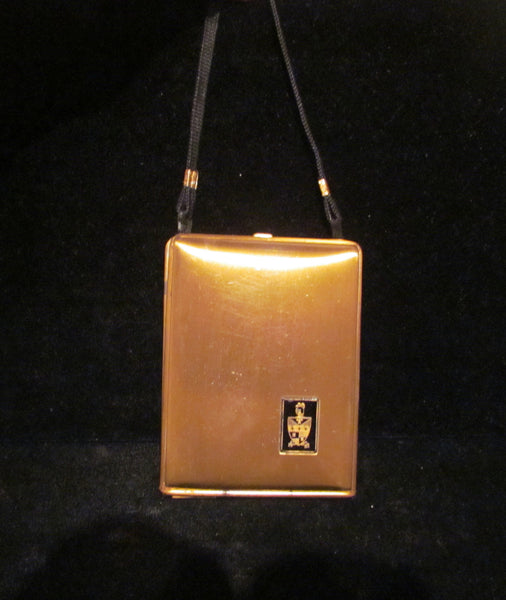 Vintage Mondaine Compact Purse 1930's Dance Purse Wristlet Compact Gold Rare