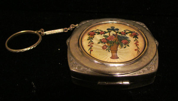 1900's Guilloche Dance Purse Victorian Powder Rouge & Mirror Compact