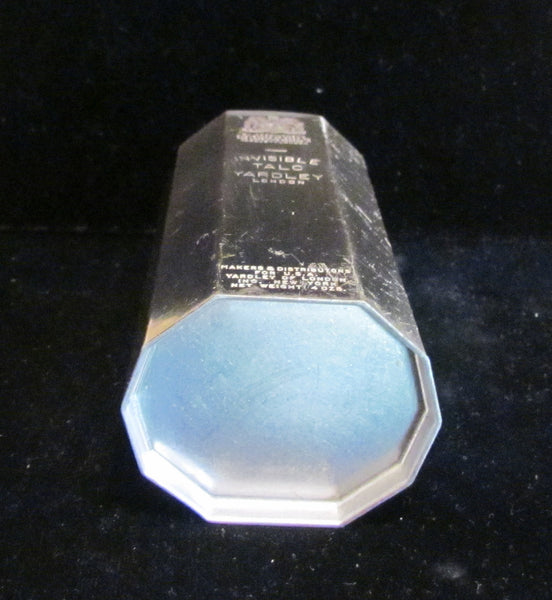 Art Deco Yardley Powder Tin Invisible Talcum Powder Vintage Silver Powder Container Full & Unused