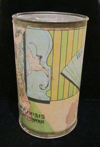 Antique Powder Tin Oriental Powder Tin 1906 Powder Tin Bourbon Brand Talcum Powder Asian Powder Tin EXREMELY RARE