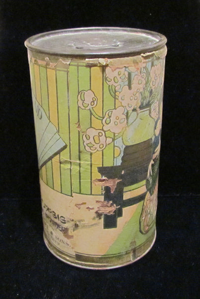 Antique Powder Tin Oriental Powder Tin 1906 Powder Tin Bourbon Brand Talcum Powder Asian Powder Tin EXREMELY RARE