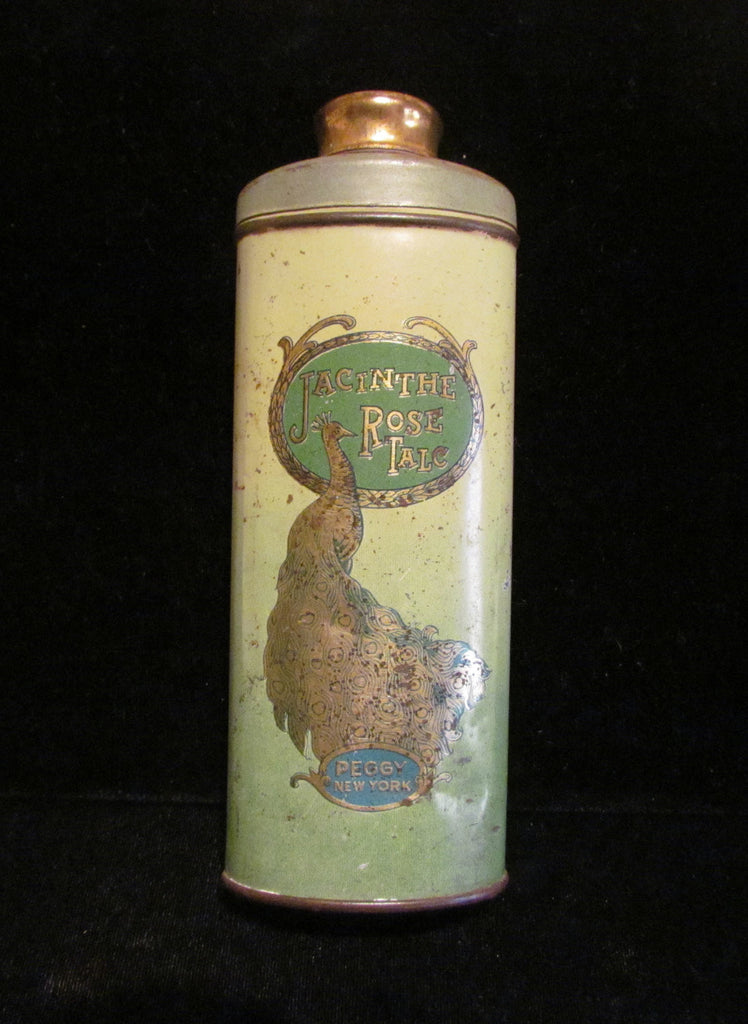 Vintage Powder Tin 1900's Powder Tin Jacinthe Rose Powder Tin Peacock Tin Antique Tin EXTREMELY RARE FULL