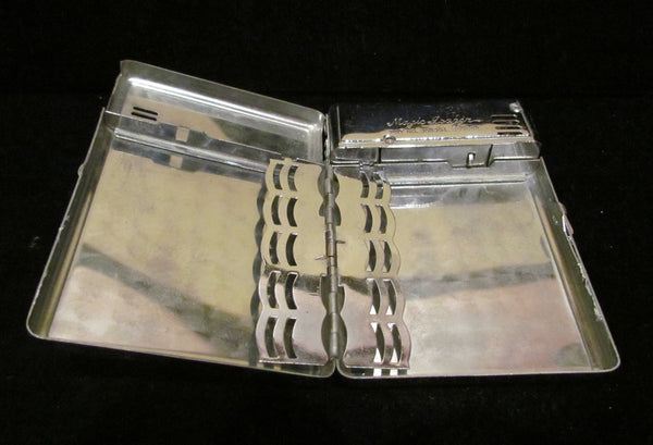 Vintage Silver Cigarette Case Lighter Art Nouveau Mermaid Magic Isoger Working Rare