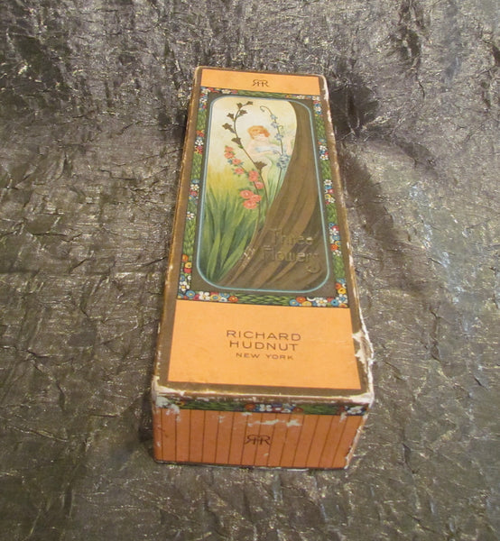 Rare Richard Hudnut Perfume & Powder Box Gift Set 1920's Perfume Vintage Three Flowers