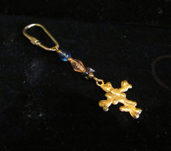 OOAK Handmade Cross Keychain Christian Beaded Religious Ladies Key Chain