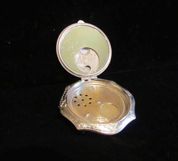 Antique Rough Compact 1920's Compact Guilloche Compact Silver Compact Art Deco Compact Powde ...