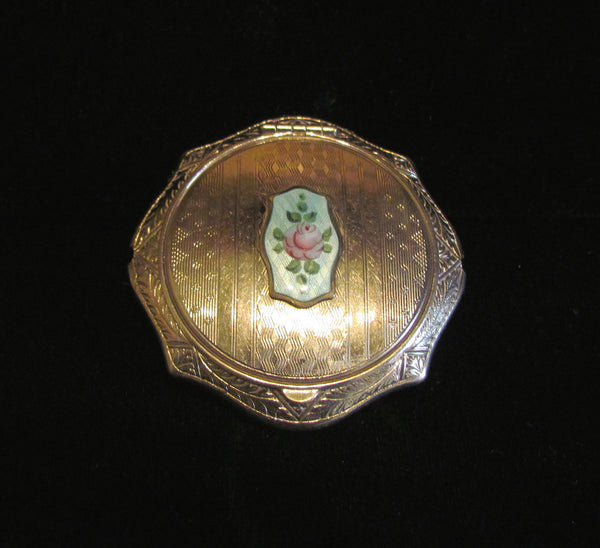 1920's Compact Guilloche Compact Silver Compact Art Deco Compact Powder Compact Mirror Compact Rouge Compact