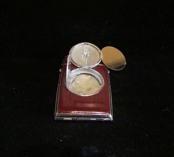 1940's Evans Case Lighter Powder Compact Art Deco Trig-A-Lite Cigarette Case Working