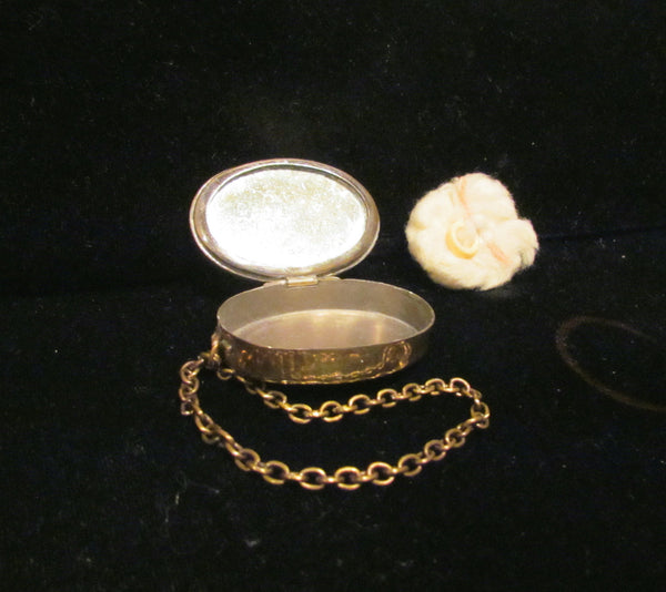 Antique Guilloche Compact Purse Wristlet Powder Compact Vintage Dance Purse Snuff Box RARE
