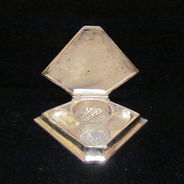Art Deco Elephant Powder Box 1930's Powder Jar Silver Plated Weidlich Bros. Rare