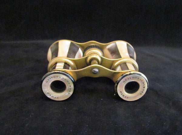 Colmont Opera Glasses 1800s Paris Mother Of Pearl & Abalone Binoculars Theater Glasses