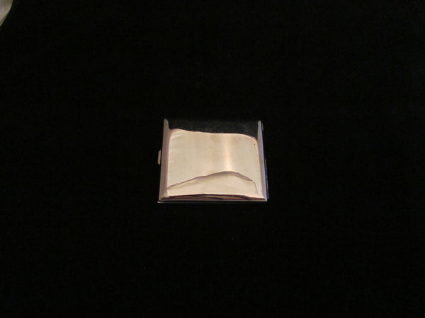 Asian Silver Cigarette Case Buiness Card Case Or Holder Vintage 1940s Etched Geisha Mt Fugi