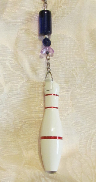 Bowling Pin Lighter Keychain Handmade OOAK Working